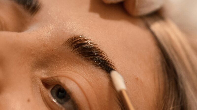 Before and after brow lamination results
